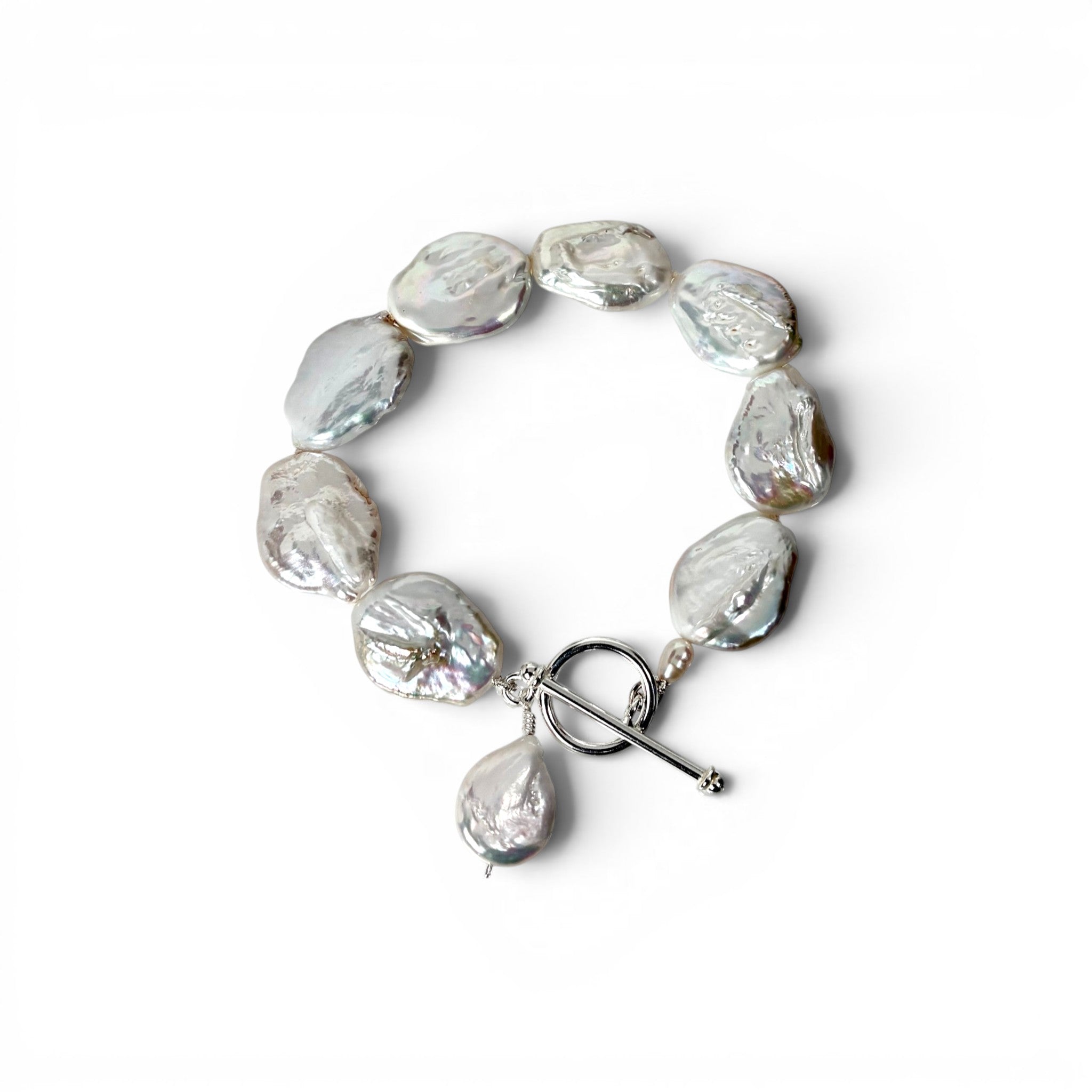 Baroque Coin Pearl Bracelet with Sterling Silver Toggle – Araya