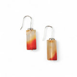 Carnelian Cube Earrings – Sterling Silver Hooks