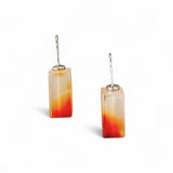 Carnelian Cube Earrings – Sterling Silver Hooks