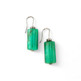 Chrysoprase Barrel Earrings – Sterling Silver Hooks