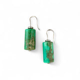 Chrysoprase Barrel Earrings – Sterling Silver Hooks