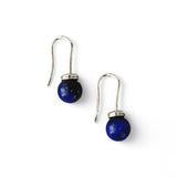 Lapis Lazuli Bead Earrings – Sterling Silver Hooks