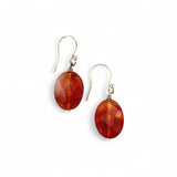 Faceted Red Agate Earrings – Sterling Silver Hooks