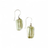 Faceted Green Amethyst Earrings – Sterling Silver Hooks