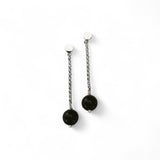 Onyx Chain Earrings – Sterling Silver Studs