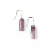 Amethyst Cylinder Earrings – Sterling Silver Hooks