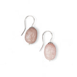 Pink Beryl Pebble Earrings – Sterling Silver Hooks