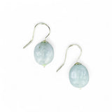 Aquamarine Pebble Earrings – Sterling Silver Hooks