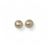 Classic button pearl stud earrings in rhodium‚ plated sterling silver