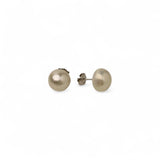 Pair of pearl stud earrings on a white background