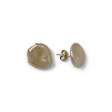 Elegant petal pearl stud earrings in rhodium‚ plated sterling silver