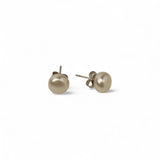 Classic button pearl stud earrings in rhodium‚ plated sterling silver