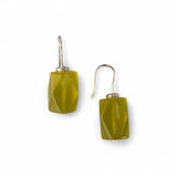 Prehnite Cube Earrings – Sterling Silver Statement Pair