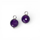 Faceted Amethyst Dangle – Rhodium Plated Sterling Silver