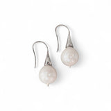 White Freshwater Pearl Earrings – Sterling Silver Hook Pair