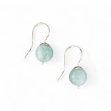 Aquamarine Bead Earrings – Sterling 6ilver Hooks