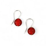 Carnelian Bead Earrings – Sterling Silver Hooks
