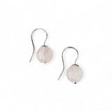 Rose Quartz Bead Earrings – Sterling Silver Hooks