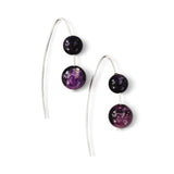 Amethyst Bead Earrings – Sterling Silver Marquise Hooks