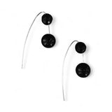 Onyx Bead Earrings – Sterling Silver Marquise Hooks