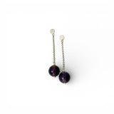 Faceted Amethyst Drop Earrings – Sterling Silver Studs