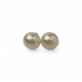 Classic button pearl stud earrings in rhodium‚ plated sterling silver