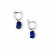 Sodalite Cube Earrings – Articulated Sterling Silver Hoops