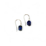 Sodalite Cube Earrings – Articulated Sterling Silver Hooks