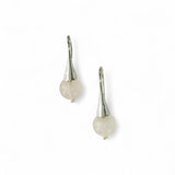 Rose Quartz Bead Earrings – Sterling Silver Hooks