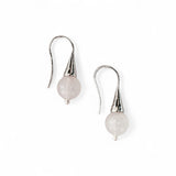 Rose Quartz Bead Earrings – Sterling Silver Hooks