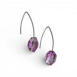 Faceted Amethyst Earrings – Sterling Silver Marquise Hooks