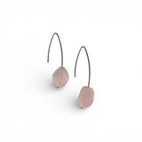 Rose Quartz Drop Earrings – Sterling Silver Marquise Hooks