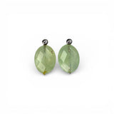 Prehnite Drop Earrings – Sterling Silver & CZ Studs