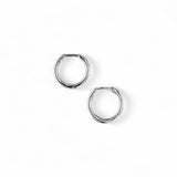 Sterling Silver Huggie Hoops – Rhodium Plated