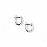Sterling Silver U-Shaped Hoops – Rhodium Plated