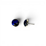 Lapis Lazuli Cabochon Stud Earrings in Sterling Silver