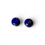 Lapis Lazuli Cabochon Stud Earrings in Sterling Silver