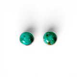 Turquoise Cabochon Stud Earrings in Sterling Silver