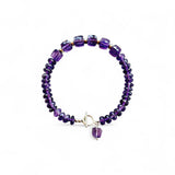 Faceted Amethyst & Sterling Silver Bracelet – 20cm with Toggle Clasp