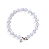Rose Quartz Bead Bracelet – 20cm, Hand-Knotted with Sterling Silver Toggle Clasp