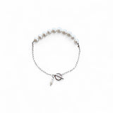 Freshwater Pearl & Sterling Silver Chain Bracelet – 18.5cm with Toggle Clasp