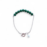 Malachite & Sterling Silver Chain Bracelet – 18.5cm with Toggle Clasp