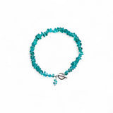 Blue Apatite Chip Bracelet – 18cm with Sterling Silver Toggle Clasp