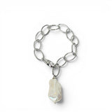 Baroque Pearl Dangle Bracelet on Navette Chain