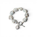 Baroque Coin Pearl Bracelet with Sterling Silver Toggle