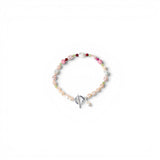 Pink Freshwater Pearl Bracelet with Peridot & Rhodochrosite