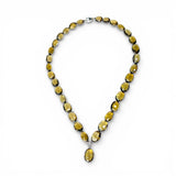 Graduated Lemon Quartz Necklace – 43cm with Sterling Silver Fittings and Central Pendant