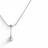 White Oval Freshwater Pearl Pendant Necklace – 50cm Sterling Silver Snake Chain