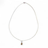 Grey Oval Freshwater Pearl Pendant Necklace – 50cm Sterling Silver Snake Chain