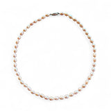 Light Pink Rice-Shaped Freshwater Pearl 7-7.5mm Necklace – 45cm, Sterling Silver Clasp